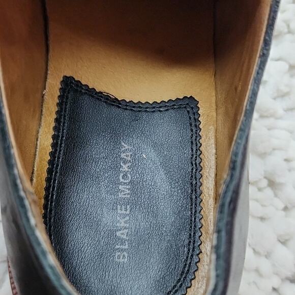 BLAKE MCKAY BLACK LEATHER CAP TOE BOX OXFORDS MENS SIZE 10.5 IN VGUC ?